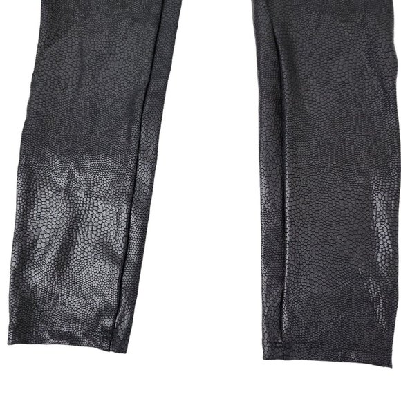 Spanx Womens Leggings Medium Black Faux Leather Stretch High Rise Stretch - Picture 2 of 10